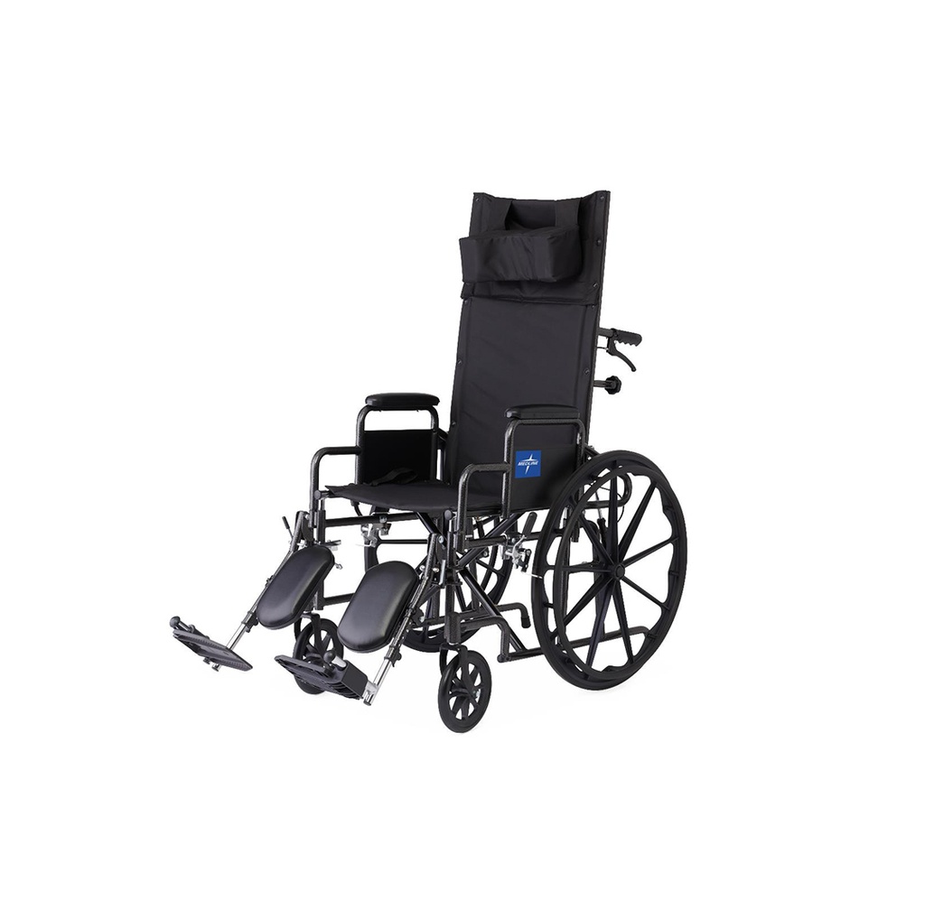 Medline Excel Reclining Wheelchair with Removable Arms, ELR, 22"