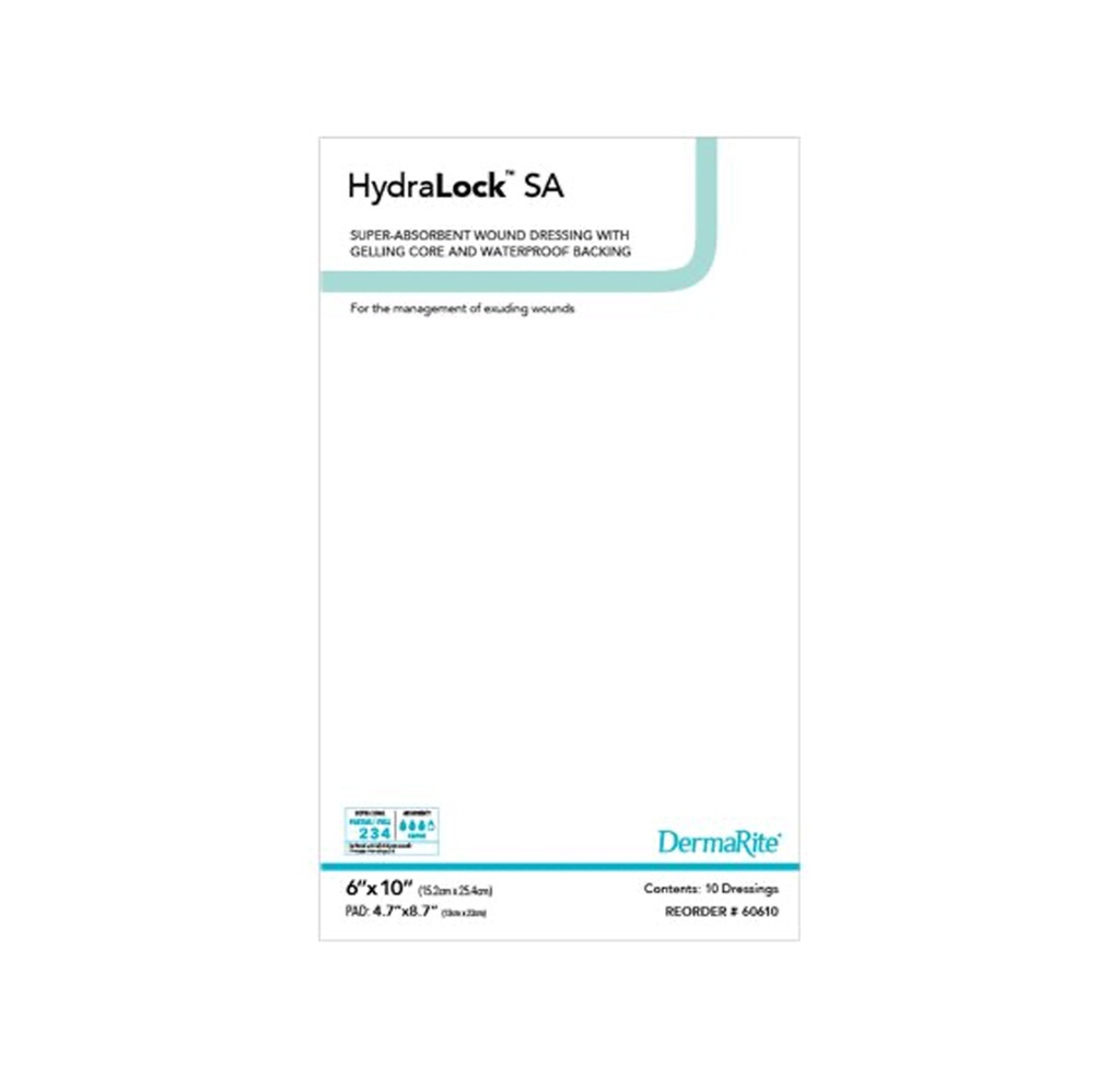 Dermarite HydraLock Super Absorbent Dressing, 6"x10"