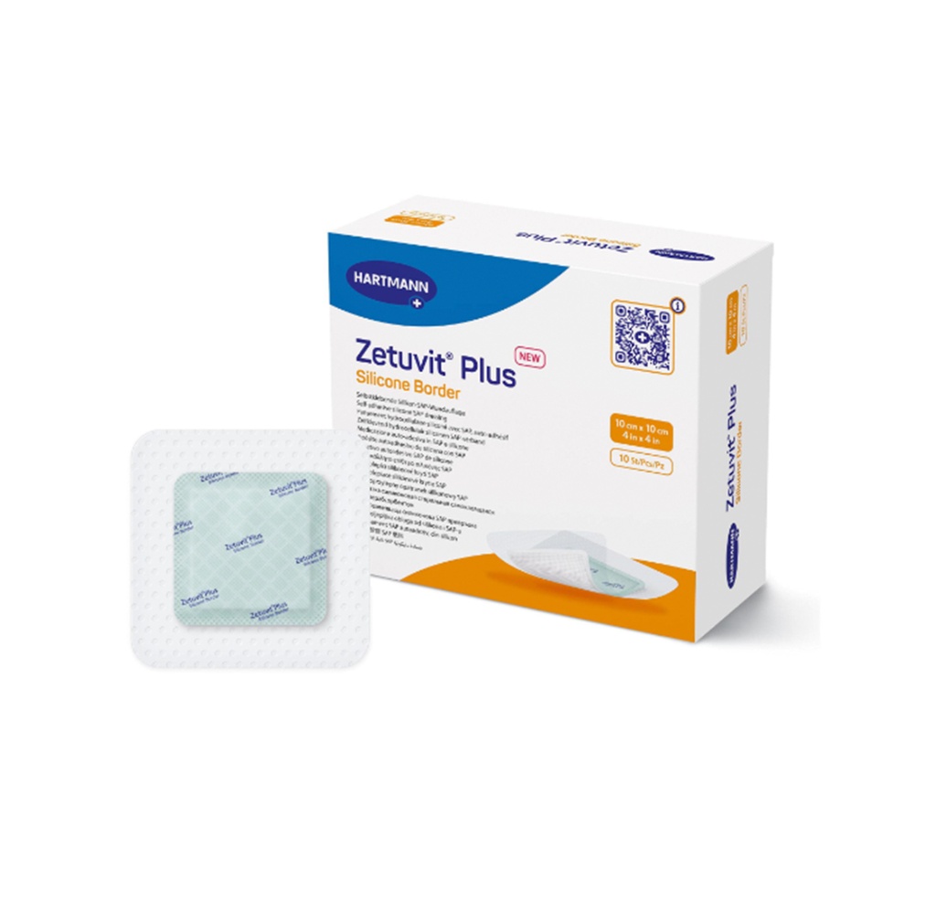 Hartmann Zetuvit Plus Silicone Bordered Super Absorbent Dressing, 4"x4"