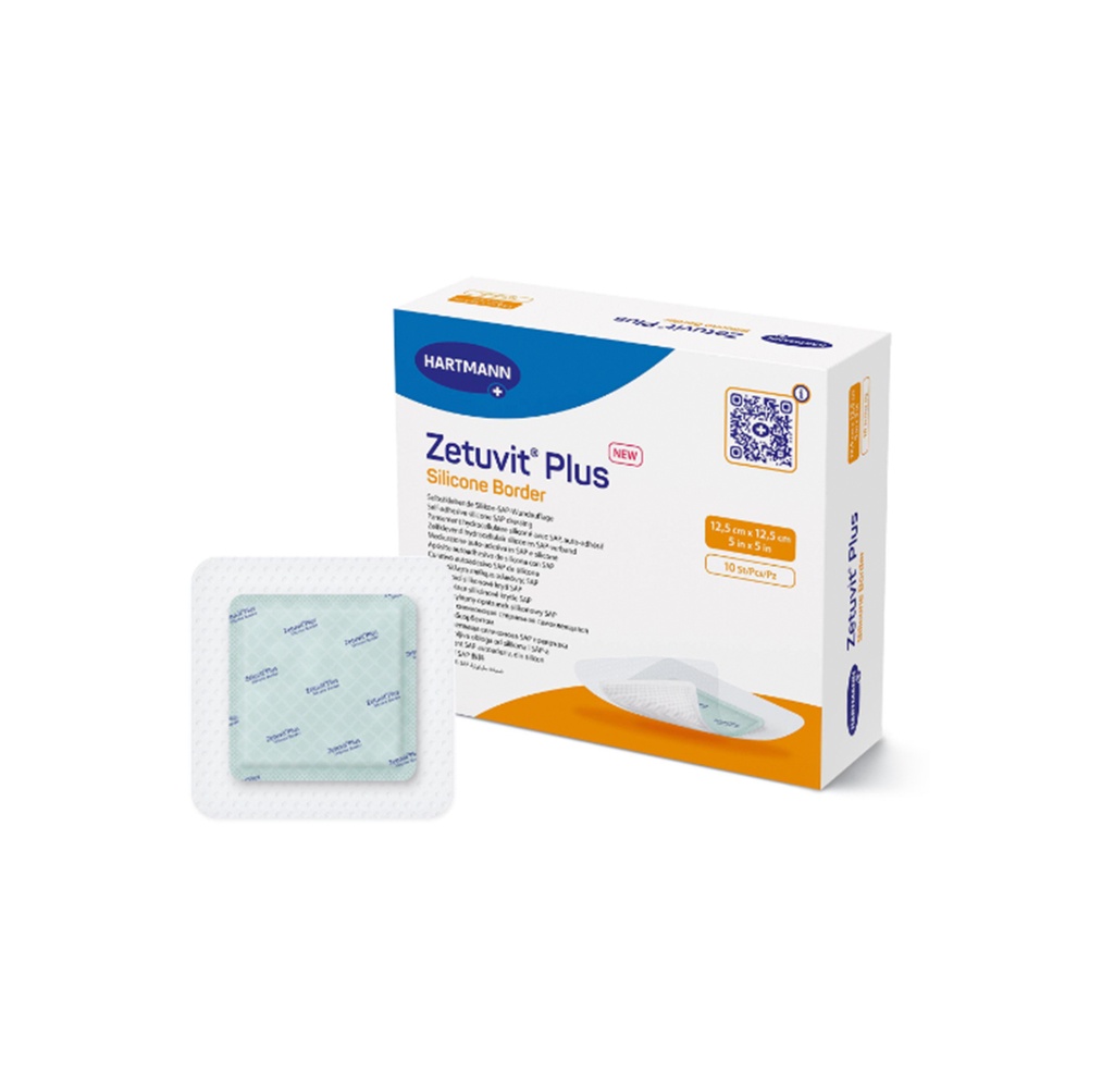 Hartmann Zetuvit Plus Silicone Bordered Super Absorbent Dressing, 5"x5"