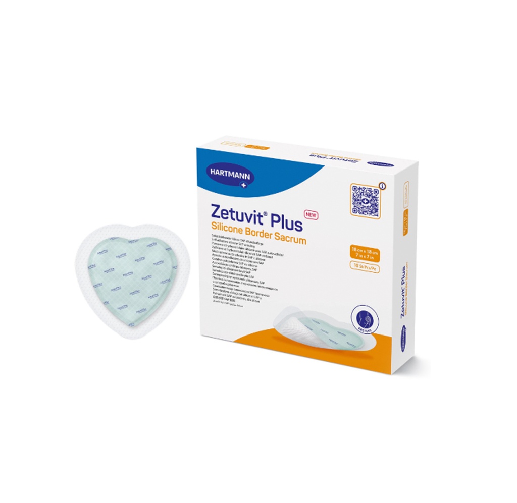 Hartmann Zetuvit Plus Silicone Bordered Super Absorbent Sacral Dressing, 7"x7"