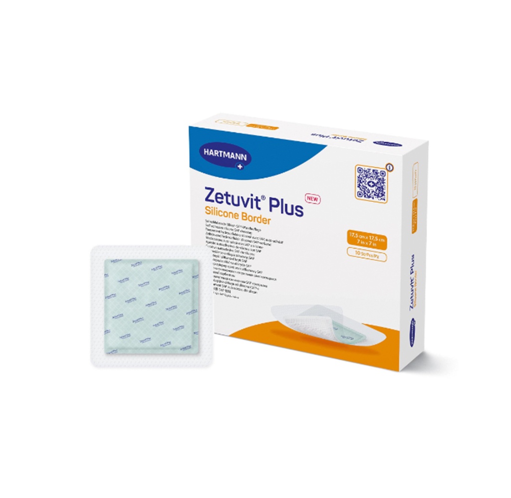 Hartmann Zetuvit Plus Silicone Bordered Super Absorbent Dressing, 7"x7" 