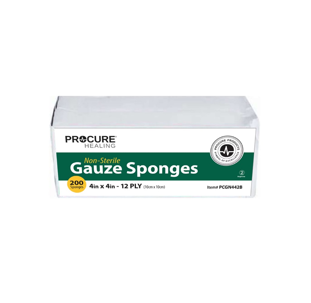 ProCure Non-Sterile Cotton Woven Gauze Sponges, 4"x4"