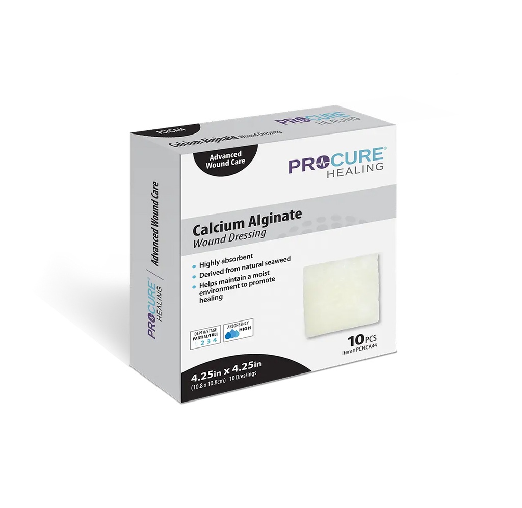 ProCure Alginate Wound Dressing with Antibacterial Silver 4”x8"
