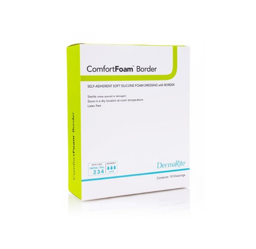 [43580] Dermarite Bordered Silicone Foam Wound Dressing, 5"x8"