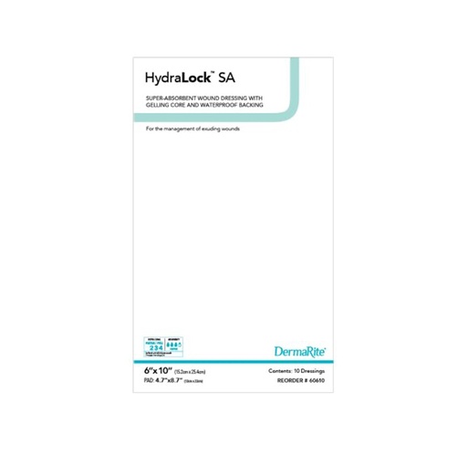 [60610] Dermarite HydraLock Super Absorbent Dressing, 6"x10"