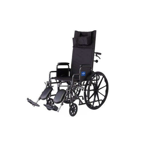 [KR208N21E] Medline Reclining Wheelchair with Desk-Length Arms, 20"