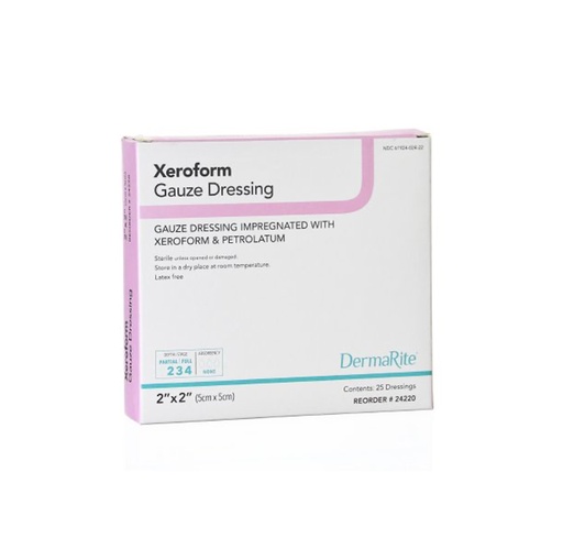 [24220] Dermarite Xeroform Impregnated Gauze Dressing 2”x2” 