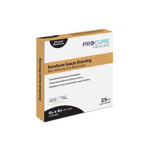 [PCHX3004] ProCure Xeroform Impregnated Gauze Dressing 4”x4”