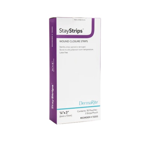 [72253] Dermarite StayStrips Skin Closure Strip, 0.25"x3"