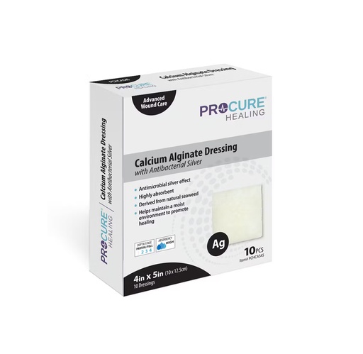 [PCHCAS45] ProCure Alginate Wound Dressing with Antibacterial Silver 4”x5"