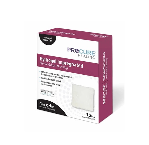 [PCHH3302] ProCure Hydrogel Impregnated Gauze 2”x2" 